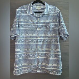 Coolibar UPF 50+ Men's Safari Camp Shirt Button Short Sleeve Medium‎ Blue